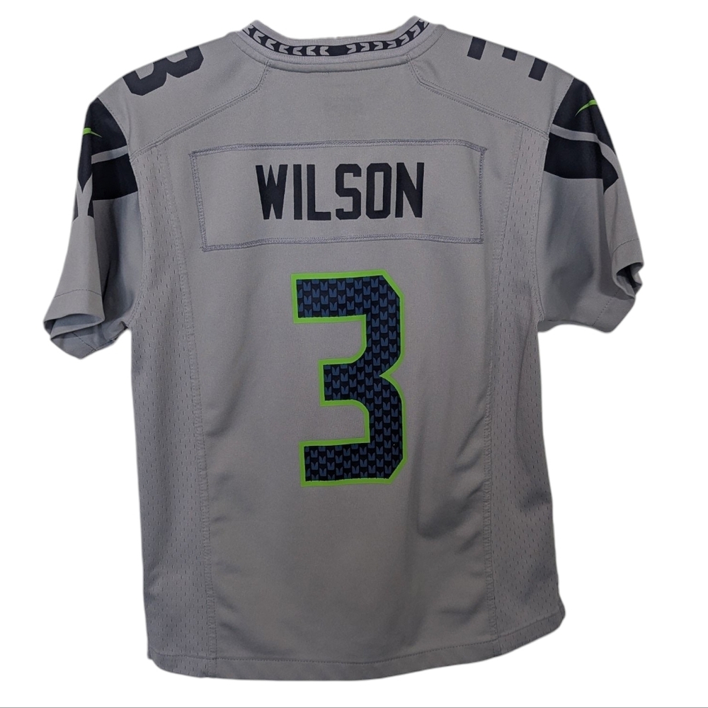 Youth Seattle Seahawks Russell Wilson Gray Jersey